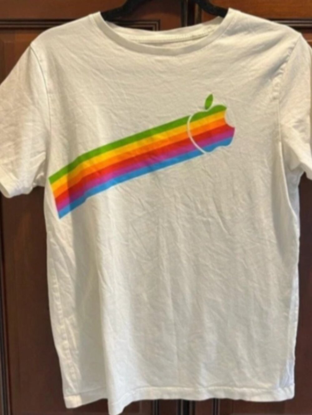 Apple Store Employee Rainbow White T-Shirt - Large